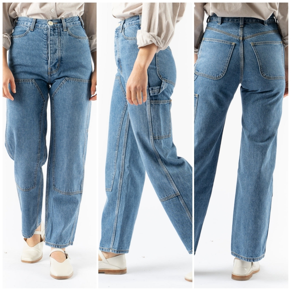 Jesse Kamm Patchfront Handy Pants In Cowboy Blue - Size 12
